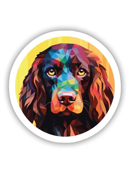 Boykin Spaniel Hunderasse Aquarell Illustration - Sticker Größe S (10 x 10 cm) - Mattweiß - Vorne