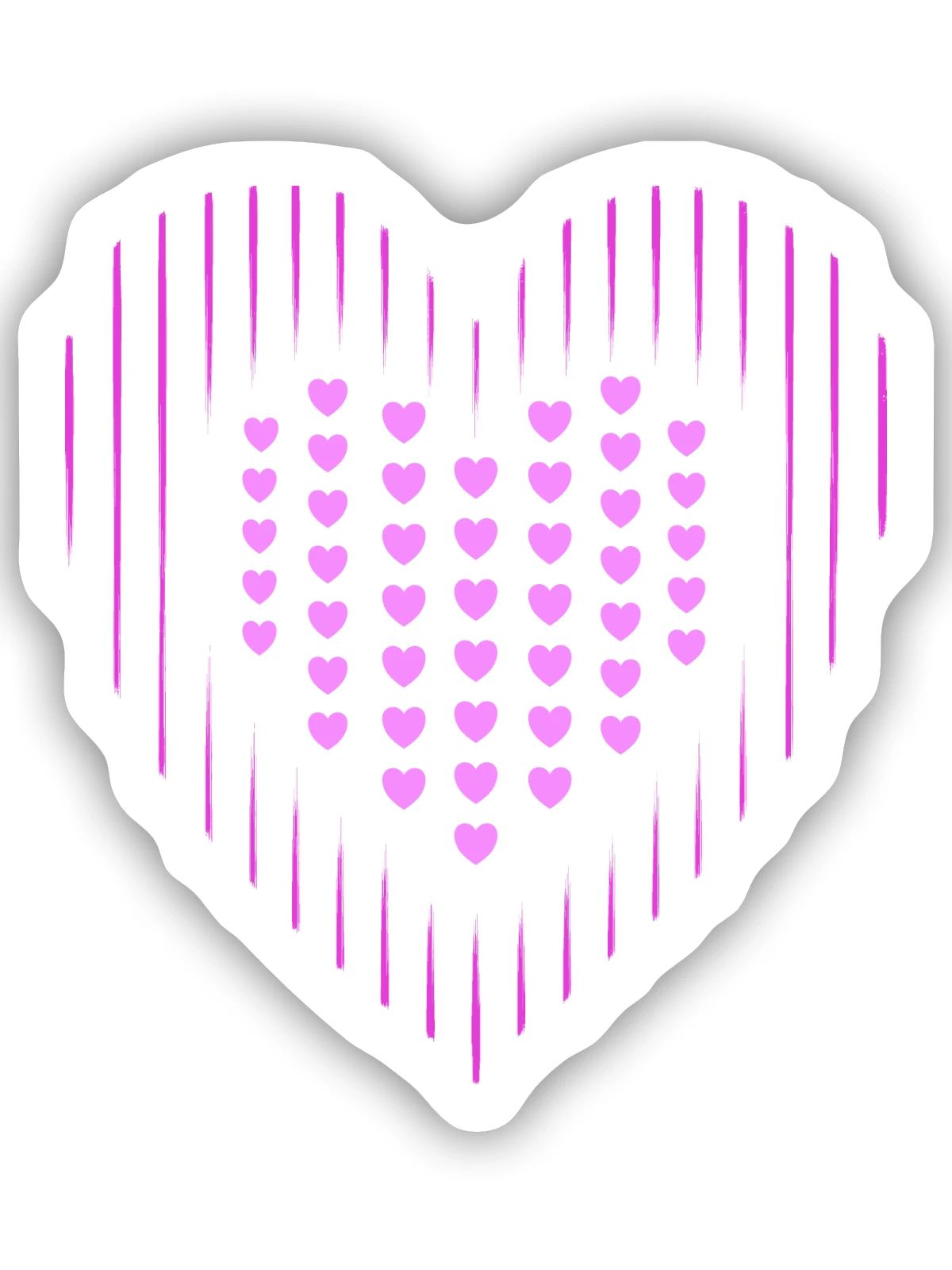 Herzen rosa Herzen rosa Muster - Sticker Größe S (10 x 10 cm) - Mattweiß - Vorne
