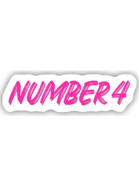 Number 4 - vier - vierter - vierte - 4 - Nummer 4 - Sticker Größe S (10 x 10 cm) - Mattweiß - Vorne