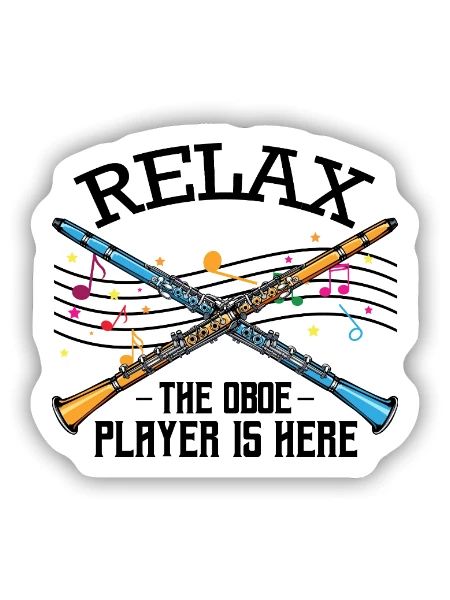 oboe - Sticker size S (10 x 10 cm) - white matte - Front