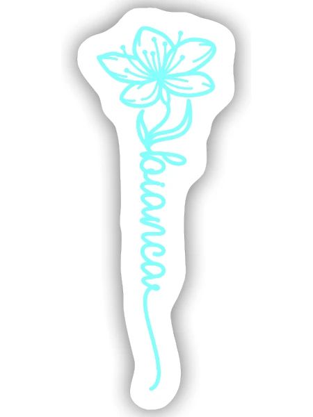 Bianca Name Liebesblume Linienkunst - Sticker Größe S (10 x 10 cm) - Mattweiß - Vorne