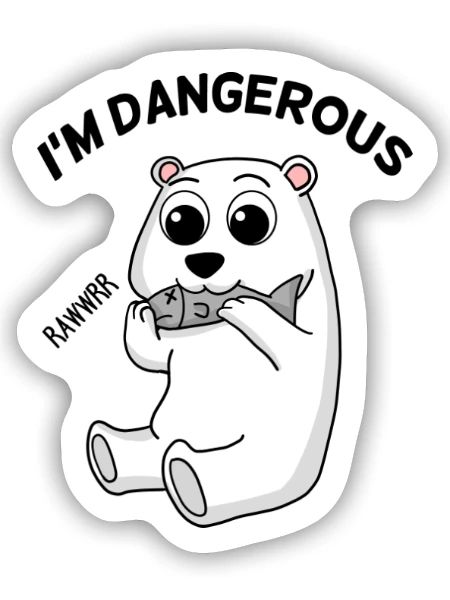 Baby Eisbär Polarbär Geschenk - Sticker Größe S (10 x 10 cm) - Mattweiß - Vorne