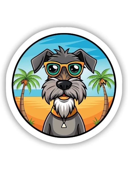 Deutscher Wachtelhund Hunderasse Cartoon Sonnenbrille - Sticker Größe S (10 x 10 cm) - Mattweiß - Vorne