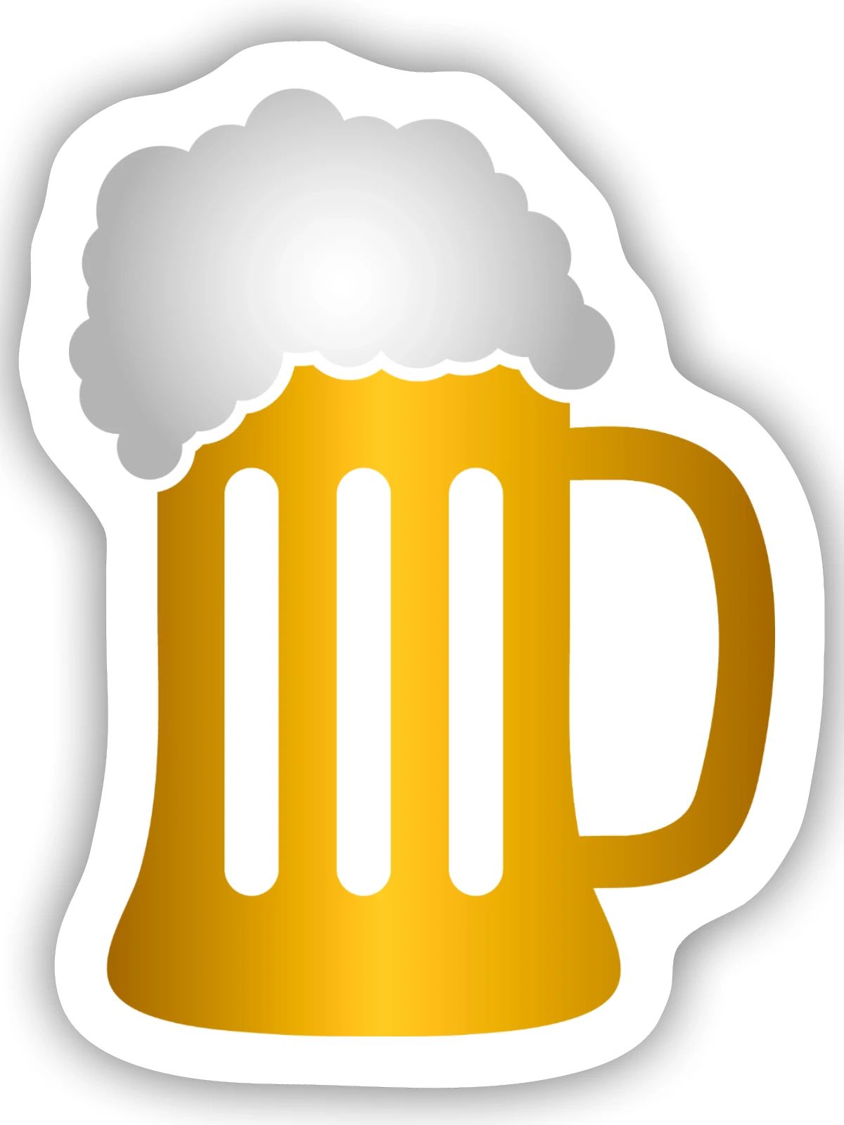 Golden Beer Krug Silhouette - Sticker Größe S (10 x 10 cm) - Mattweiß - Vorne