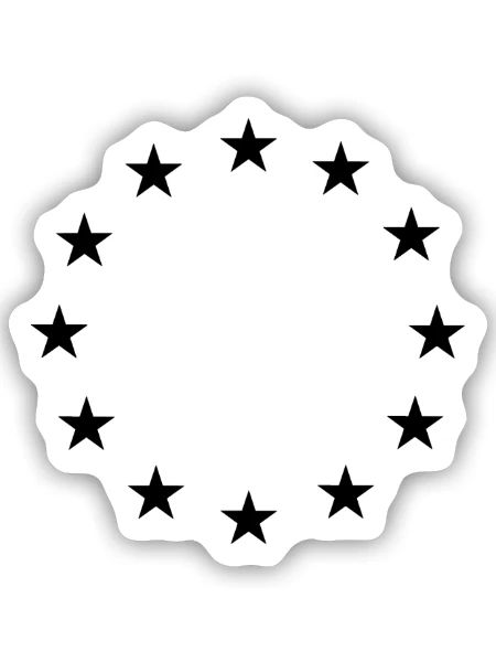 Star Circle Logo - Sticker Größe S (10 x 10 cm) - Mattweiß - Vorne