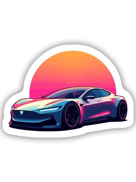 Electric Wave - Sticker size S (10 x 10 cm) - white matte - Front