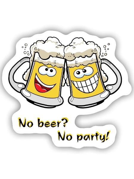 Bierkrüge - Sticker Größe S (10 x 10 cm) - Mattweiß - Vorne