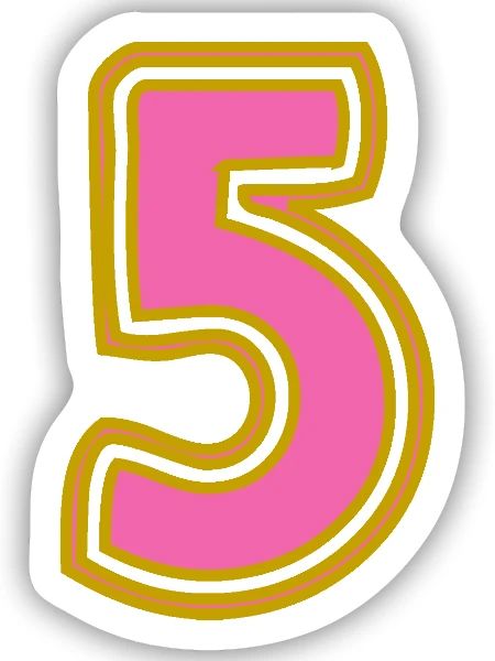 5. 5 YEARS. 5th ANNIVERSARY. 5 YEAR ANNIVERSARY - Sticker size S (10 x 10 cm) - white matte - Front