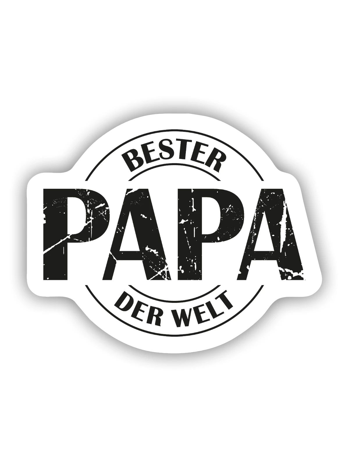 Bester Papa der Welt - Sticker Größe S (10 x 10 cm) - Mattweiß - Vorne