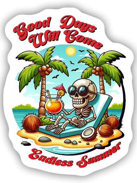 Summer good days - Sticker size S (10 x 10 cm) - white matte - Front