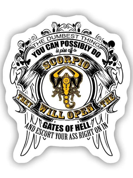 zodiac scorpio skorpion Shirt - Sticker Größe S (10 x 10 cm) - Mattweiß - Vorne