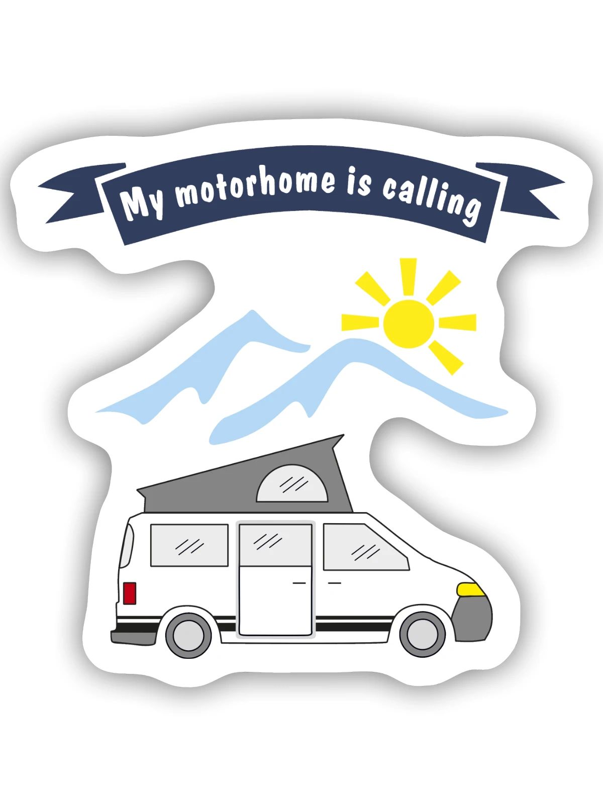 motorhome is calling - Sticker Größe S (10 x 10 cm) - Mattweiß - Vorne