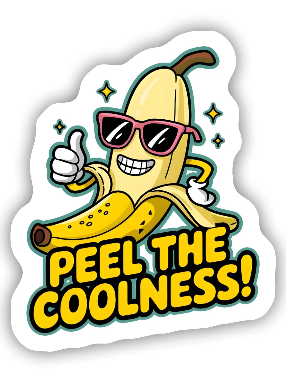 Schälen Sie die Coolness! - Sticker Größe S (10 x 10 cm) - Mattweiß - Vorne