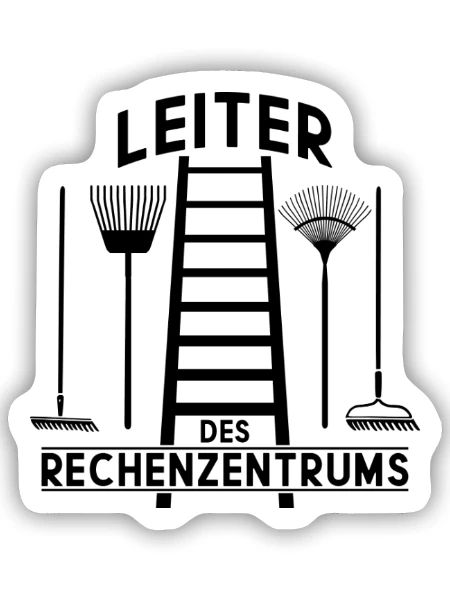 LEITER DES RECHENZENTRUMS - Sticker Größe S (10 x 10 cm) - Mattweiß - Vorne