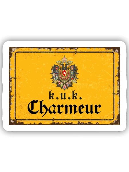 Vintage Österreich k.u.k. Charmeur - Sticker Größe S (10 x 10 cm) - Mattweiß - Vorne