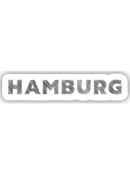Hamburg German City Hatching lettering - Sticker size S (10 x 10 cm) - white matte - Front