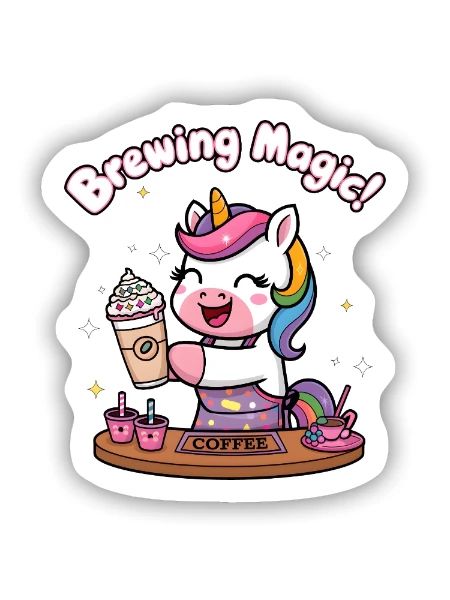 Brauen von Magie! - Sticker Größe S (10 x 10 cm) - Mattweiß - Vorne
