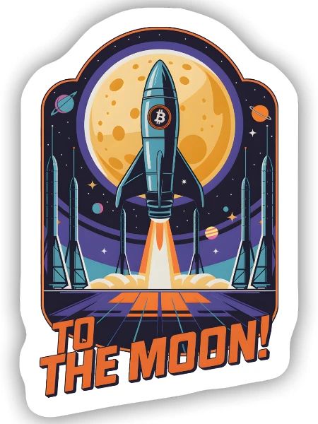 To The Moon - Sticker size S (10 x 10 cm) - white matte - Front