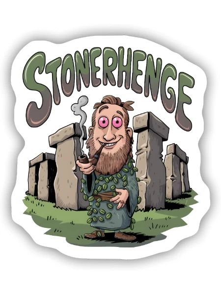 Stonerhenge - Sticker size S (10 x 10 cm) - white matte - Front