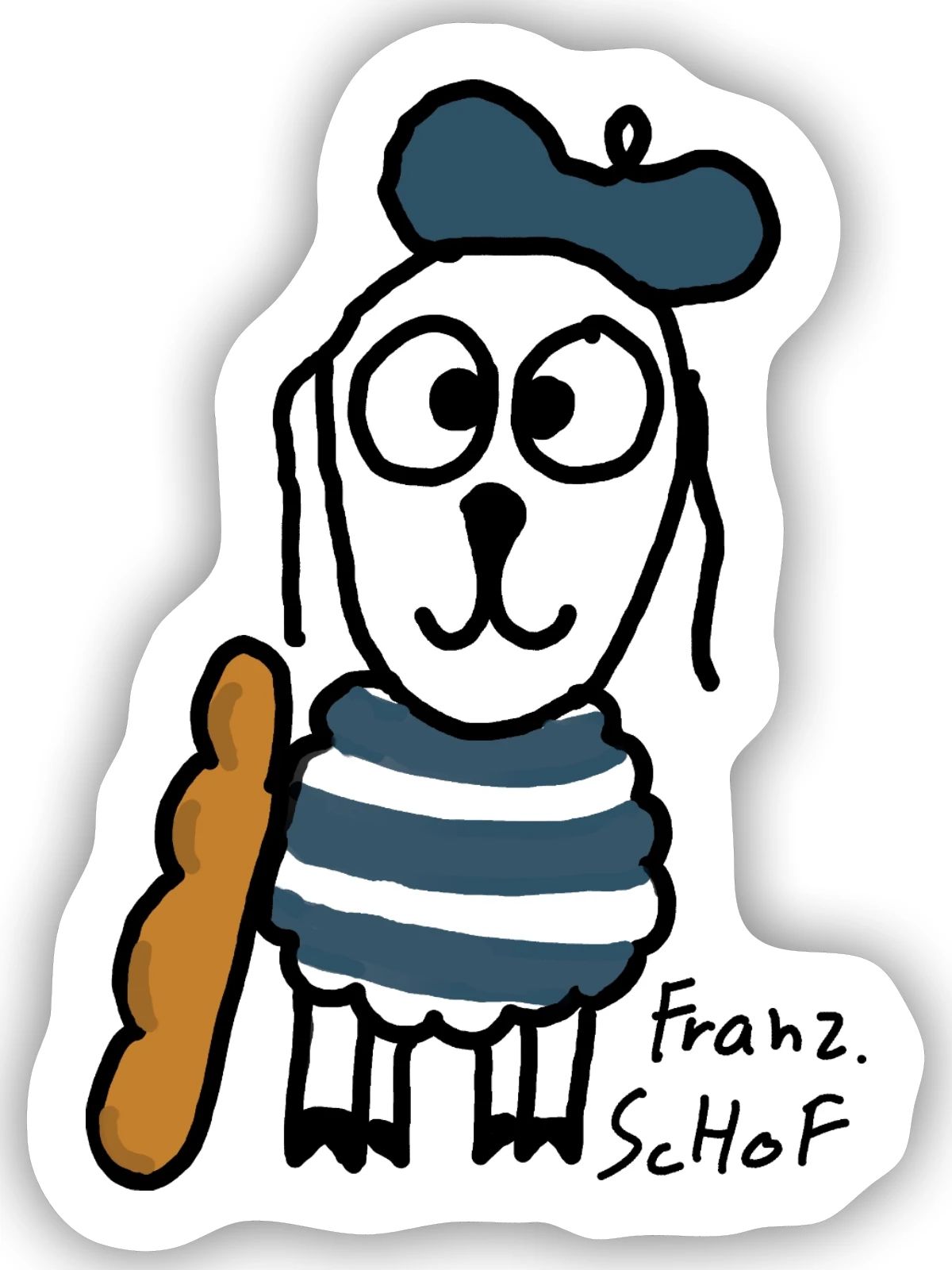 Französisch ScHoF - Sticker Größe S (10 x 10 cm) - Mattweiß - Vorne