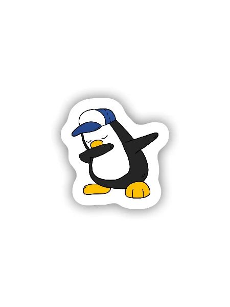 Penguin Dabbing Dab Pinguin - Sticker Größe S (10 x 10 cm) - Mattweiß - Vorne