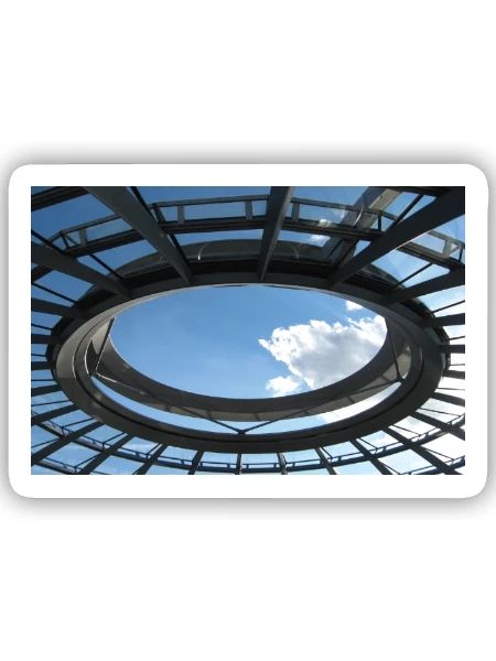 Berlin Reichstag poster poster - Sticker size S (10 x 10 cm) - white matte - Front