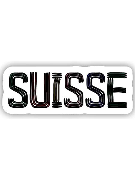 SUISSE. PAYS - Sticker taille S (10 x 10 cm) - blanc mat - Devant