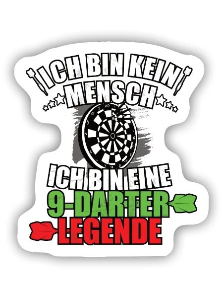 9Darter Legende - Sticker Größe S (10 x 10 cm) - Mattweiß - Vorne