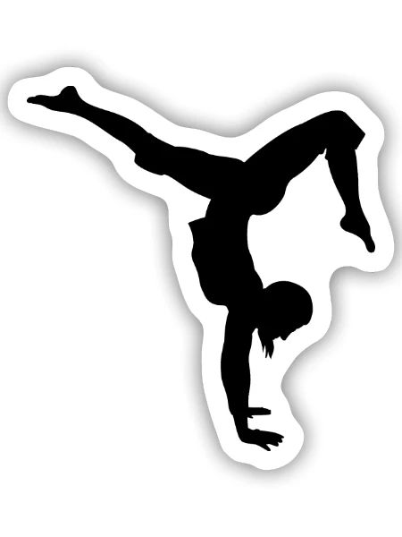 Gymnastik Tänzerin - Sticker Größe S (10 x 10 cm) - Mattweiß - Vorne