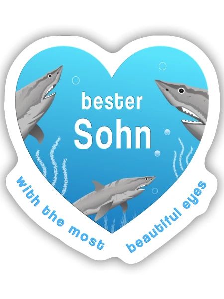 bester Sohn - Sticker Größe S (10 x 10 cm) - Mattweiß - Vorne