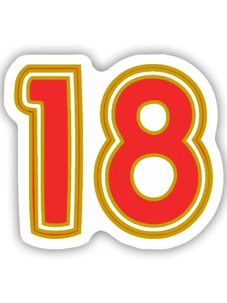 18. 18 JAHRE ALT. 18-JÄHRIGES JUBILÄUM. GEBURTSTAG 18 JAHRE. - Sticker Größe S (10 x 10 cm) - Mattweiß - Vorne