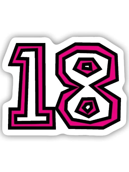 18. 18 JAHRE ALT. 18-JÄHRIGES JUBILÄUM. GEBURTSTAG 18 JAHRE. - Sticker Größe S (10 x 10 cm) - Mattweiß - Vorne