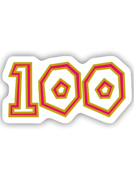100. 100 JAHRE. 100-JÄHRIGES JUBILÄUM. GEBURTSTAG 100 - Sticker Größe S (10 x 10 cm) - Mattweiß - Vorne