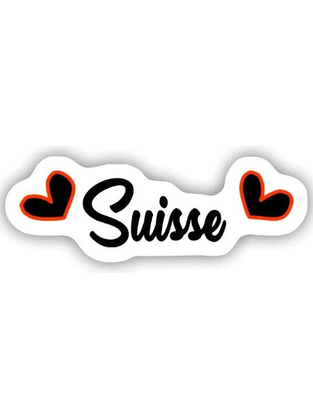 SCHWEIZ. LAND. GENF. SCHWEIZ. HUMOR. LAND - Sticker Größe S (10 x 10 cm) - Mattweiß - Vorne