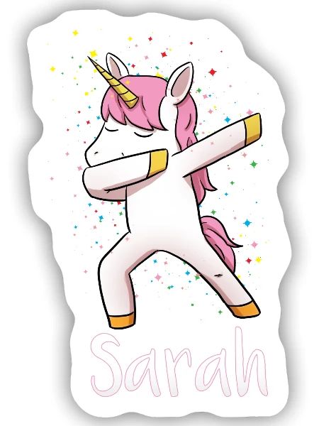 Sarah - Sticker Größe S (10 x 10 cm) - Mattweiß - Vorne