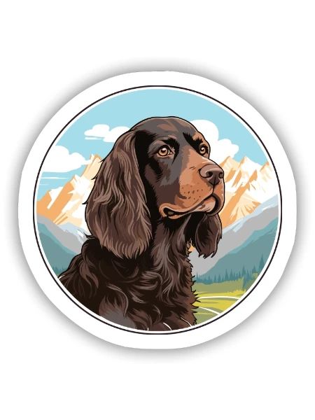 Boykin Spaniel Hunderasse Cartoon Kawaii Aquarell - Sticker Größe S (10 x 10 cm) - Mattweiß - Vorne