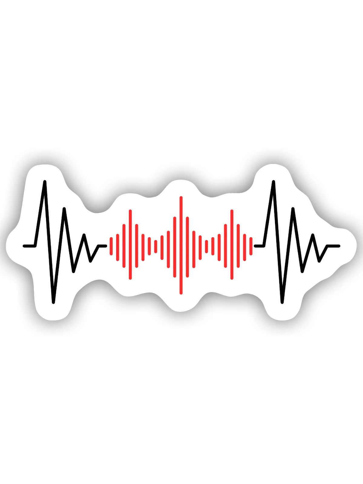 Podcast Herzschlag - Sticker Größe S (10 x 10 cm) - Mattweiß - Vorne