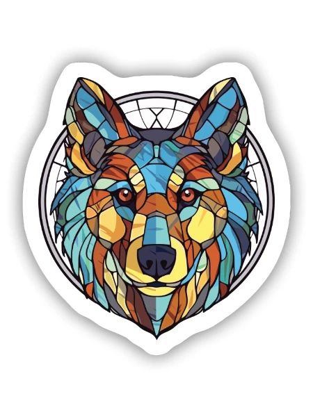 Cao De Castro Laboreiro Wolf Hunderasse Aquarell - Sticker Größe S (10 x 10 cm) - Mattweiß - Vorne