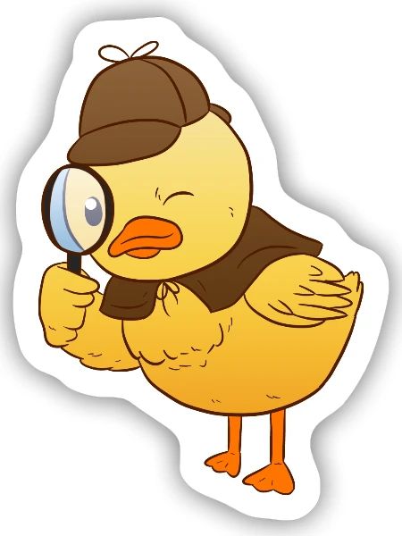 Detective Duck - Sticker Größe S (10 x 10 cm) - Mattweiß - Vorne