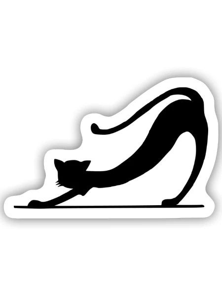 Schwarze Katze Silhouette - Sticker Größe S (10 x 10 cm) - Mattweiß - Vorne