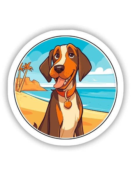 Cao De Castro Laboreiro Hunderasse Cartoon Kawaii - Sticker Größe S (10 x 10 cm) - Mattweiß - Vorne