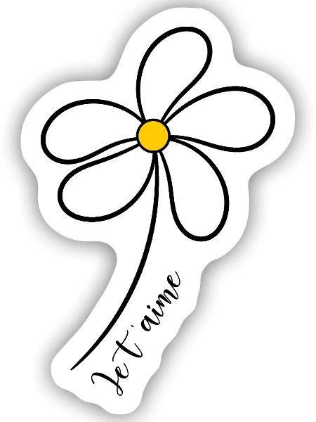 ICH LIEBE DICH. ICH LIEBE DICH. LIEBE. LIEBE. HERZ. BLUME - Sticker Größe S (10 x 10 cm) - Mattweiß - Vorne