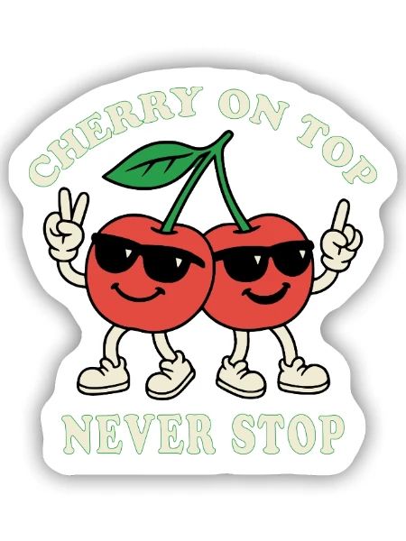 Cherry on top - Sticker Größe S (10 x 10 cm) - Mattweiß - Vorne