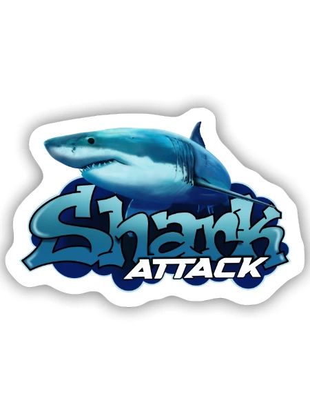 Shark Attack – Der ultimative Raubfisch - Sticker Größe S (10 x 10 cm) - Mattweiß - Vorne