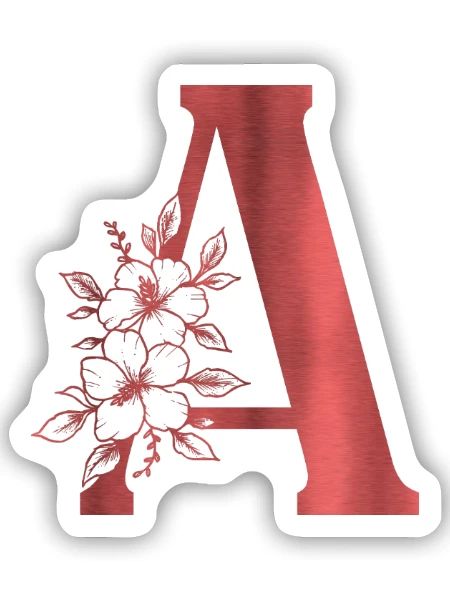 A Monogramm Buchstabe - Sticker Größe S (10 x 10 cm) - Mattweiß - Vorne