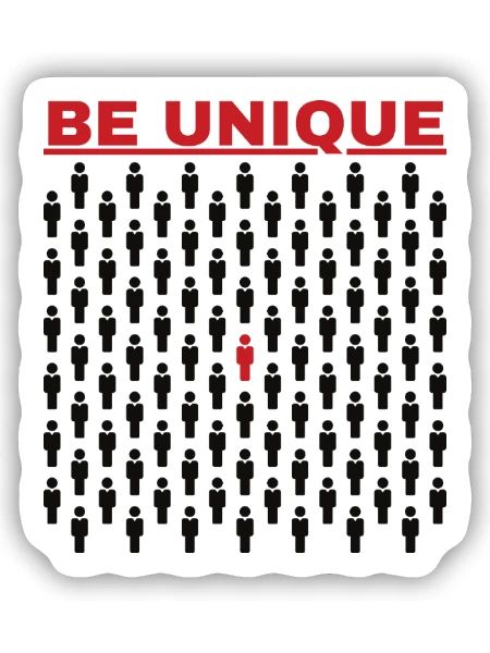Soyez unique dans la foule - Sticker taille S (10 x 10 cm) - blanc mat - Devant