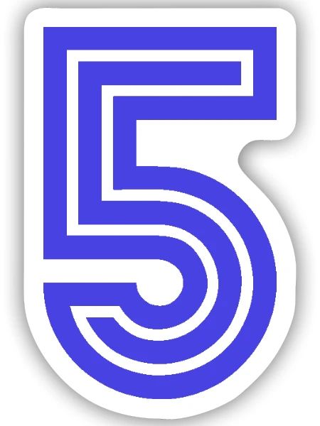 5. 5 JAHRE. 5-JÄHRIGES JUBILÄUM. 5-JÄHRIGES JUBILÄUM. 5. - Sticker Größe S (10 x 10 cm) - Mattweiß - Vorne