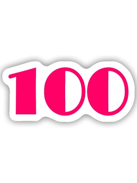 100. 100 JAHRE. 100-JÄHRIGES JUBILÄUM. 100. GEBURTSTAG - Sticker Größe S (10 x 10 cm) - Mattweiß - Vorne