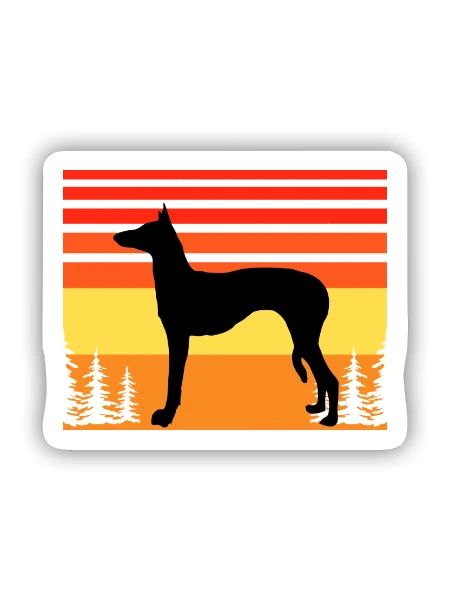 Ibizan Hound Dog Lover Silhouette Vintage Sonnenuntergang - Sticker Größe S (10 x 10 cm) - Mattweiß - Vorne