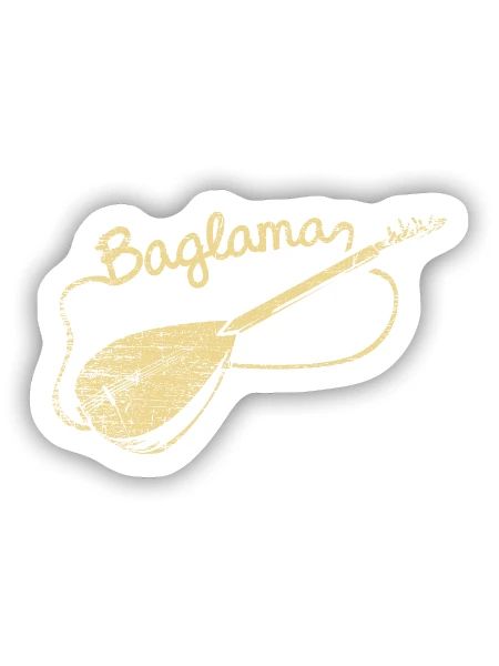 Begeisterter Baglama Volksmusiker - Sticker Größe S (10 x 10 cm) - Mattweiß - Vorne